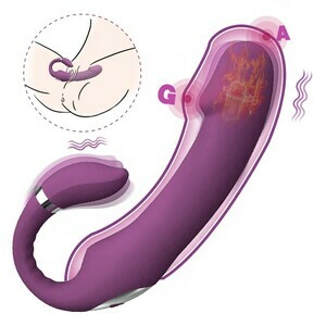 Bestvibe Flexible Heating Flapping Vibration G-spot Clitoris Massager Strapless Strap-on Dildo