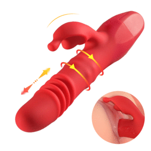 Bestvibe Cherry Red Dual Rotating Bead 10 Vibrating 6 Thrusting G Spot Vibrator