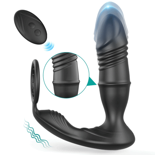 Bestvibe 4 In 1 Thrusting Vibration Wriggle Penis Ring Anal Sphincter Toy