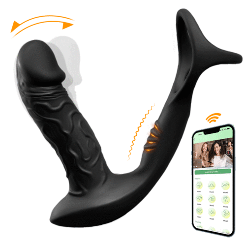 Bestvibe 9 Wiggling & Vibrating App Control Anal Vibrator With Cock Ring